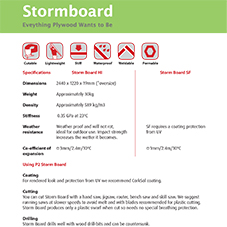 Stormboard specification sheet