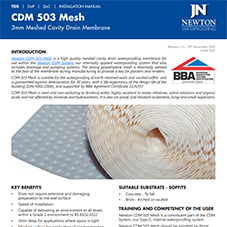 Newton CDM 503 Mesh Membrane - 3mm Meshed Cavity Drain Membrane for Basements