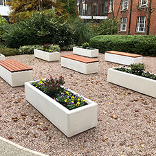 Outdoor seating for Manchester University