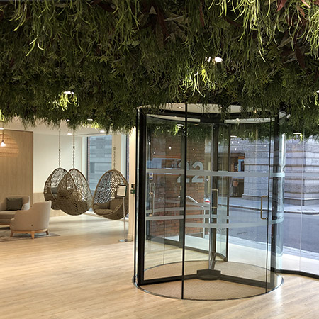 Stunning TORMAX glass revolving door for modern office in Blackfriars