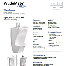 Wudbasin Specification Sheet